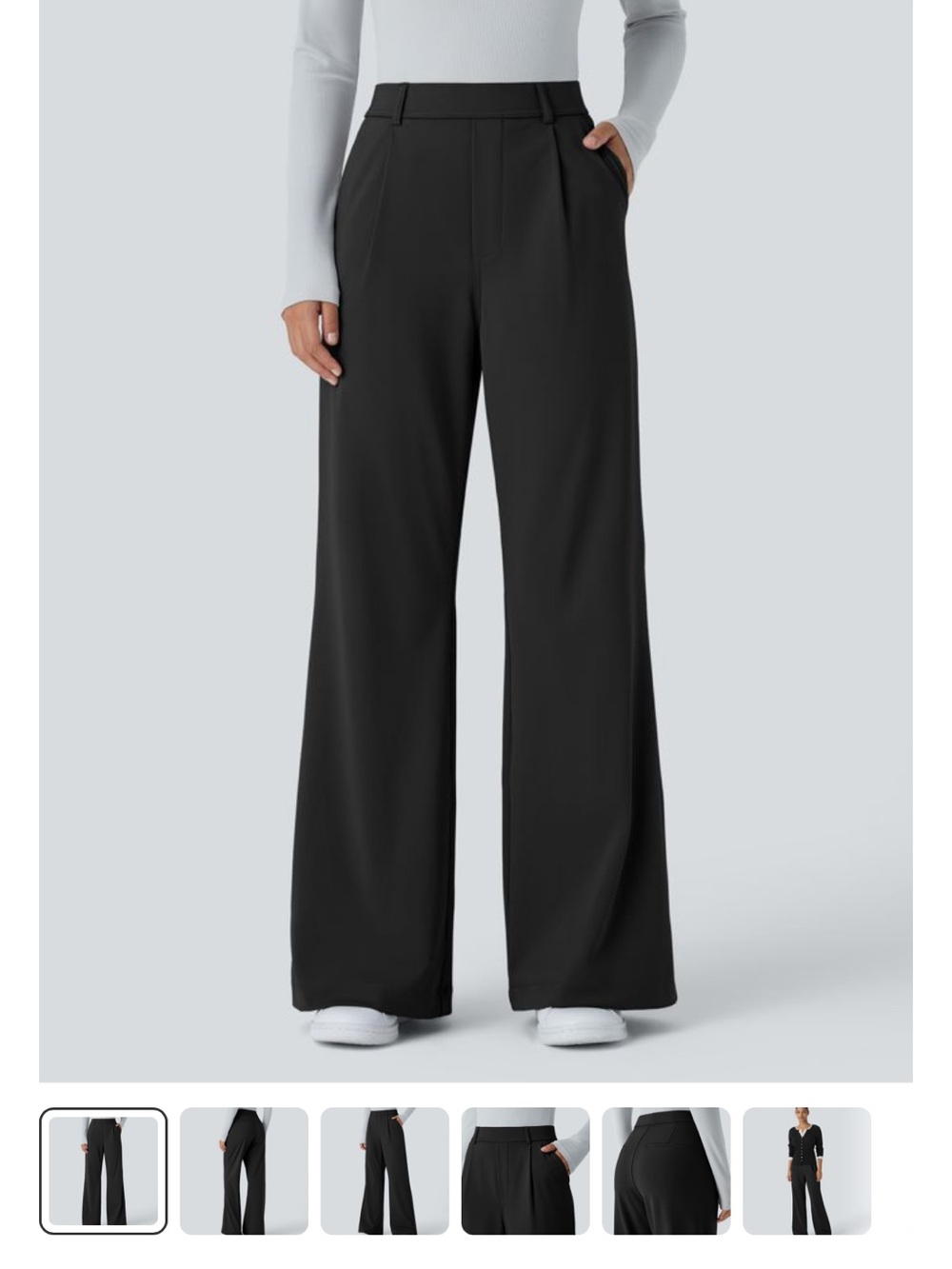 HALARA Black Wide Leg Trousers